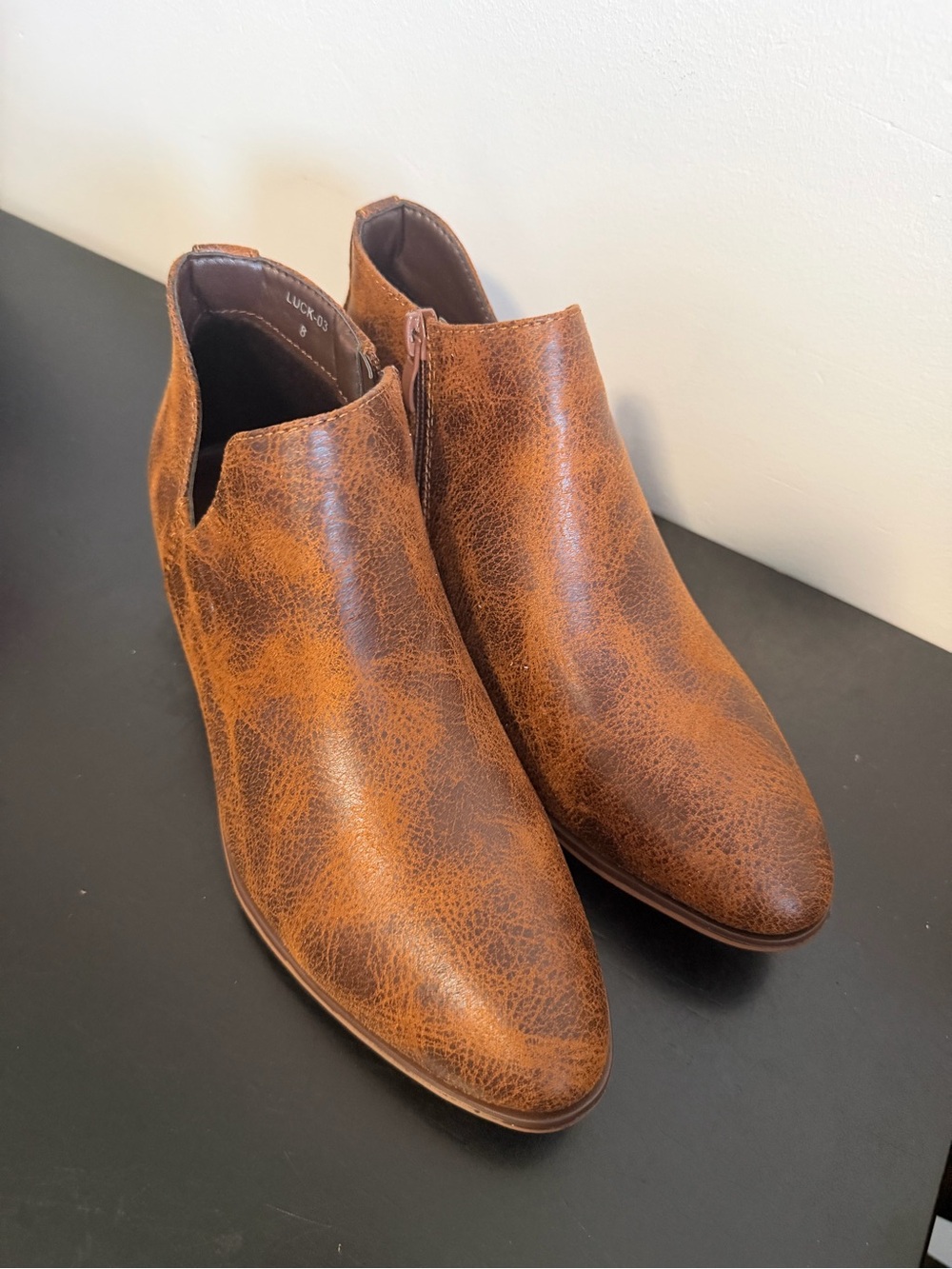 Men's Brown Leather Ankle Boots - Classic Side-Zip Dress Boot